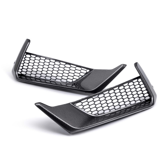 Carbon fiber front bumper inserts for 2024 Ford Mustang Dark Horse