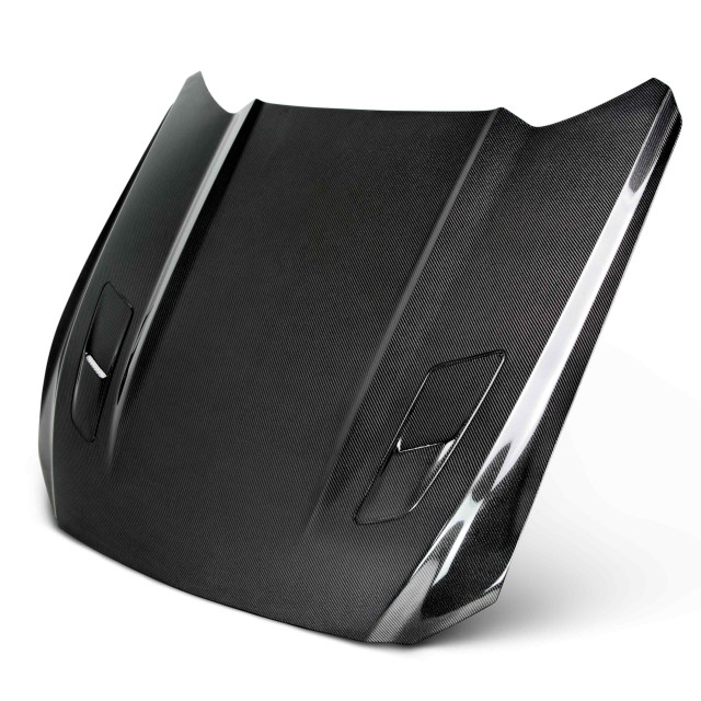 Type-OE (GT Style with hood vents) double sided carbon fiber hood for 2015-2017 Ford Mustang