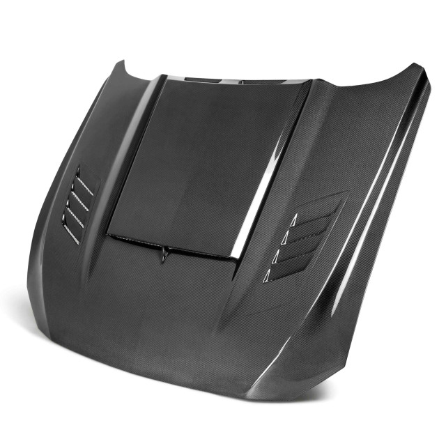 Type-AB ram air double sided carbon fiber hood for 2018-2023 Ford Mustang