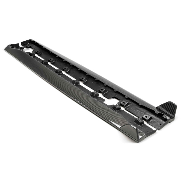 Type-GR (GT350 Style) carbon fiber side rocker panel splitter for 2015-2023 Ford Mustang