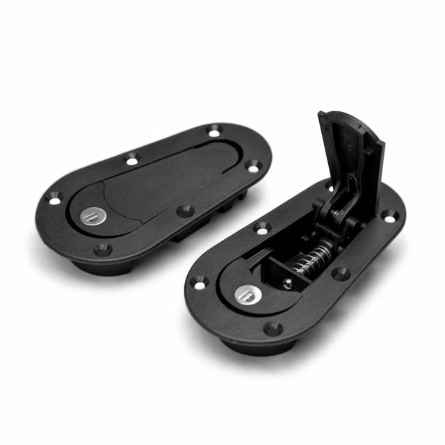 AeroCatch Plus Flush Hood Latch and Pin Kit - Black - with lock