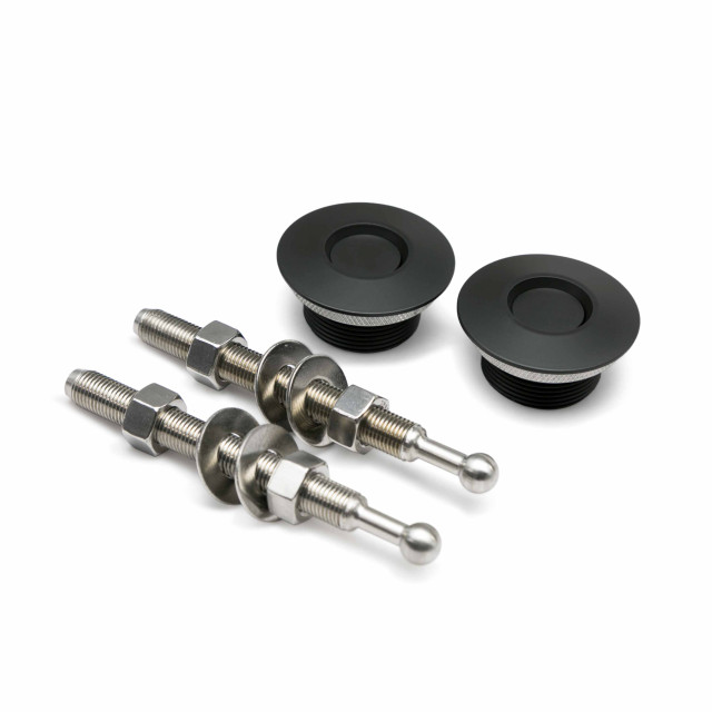 Quik-Latch QL38 Low Profile Hood Pin Kit - Black (1.75" DIA) - no lock
