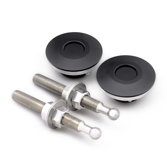 Quik-Latch QL50 Low Profile Hood Pin Kit - Black (2.50" DIA) - no lock